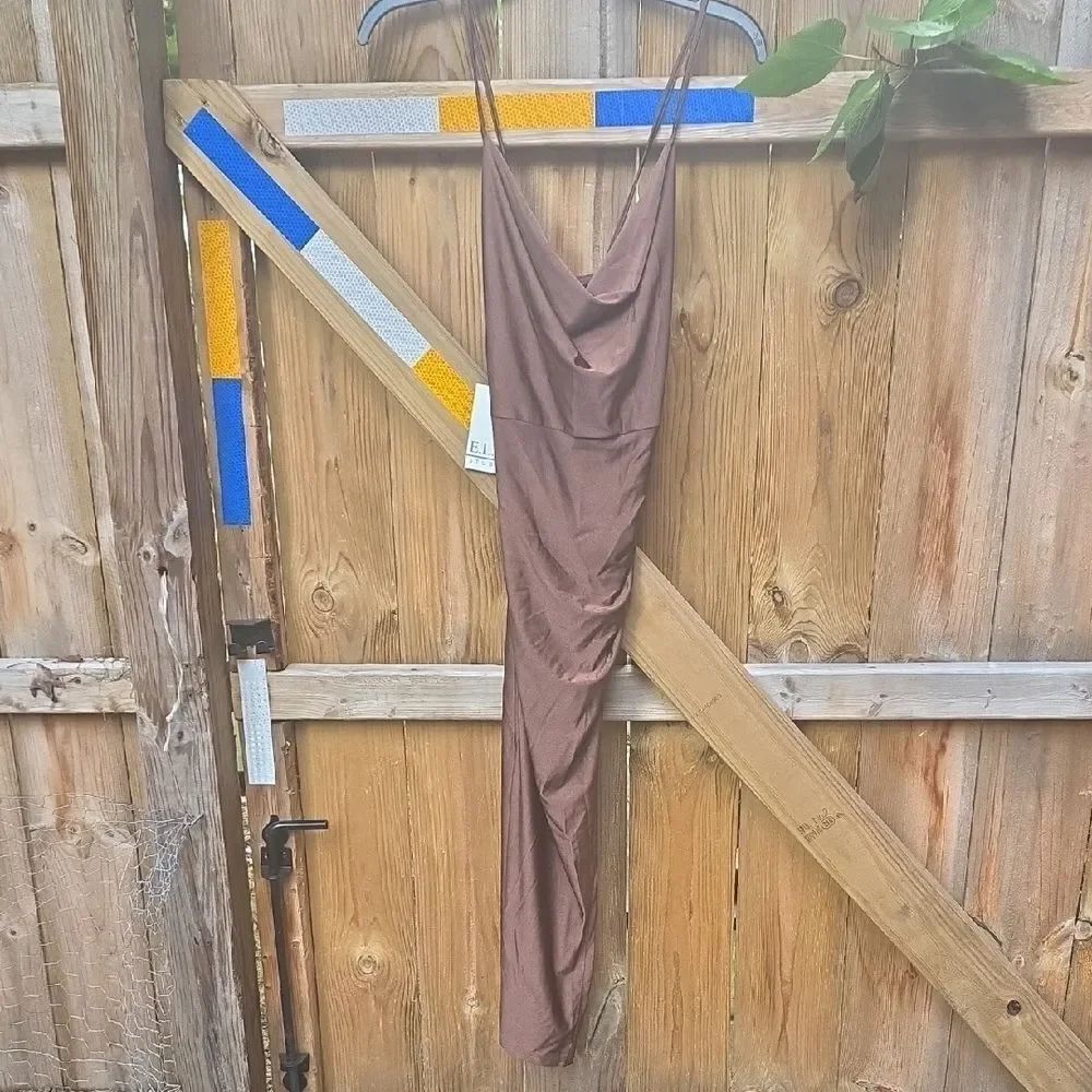 Elegant Brown Women's Dress